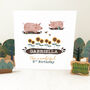 Personalised Sunflowers And Pigs Birthday Card, thumbnail 1 of 2