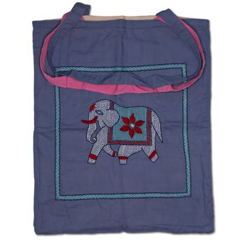 Upcycled Reversible Elephant Grey And Pink Tote Bag, 6 of 6