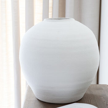 Extra Large Round White Vase, 2 of 3