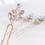 'Aria' Rose Gold Crystal Hair Pins, thumbnail 2 of 4