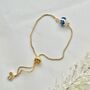 Handmade Blue Floral Clay Adjustable Bracelet, thumbnail 4 of 8