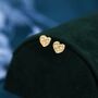 Tiny Opal Heart Stud Earrings In Sterling Silver, thumbnail 4 of 12