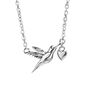 Sterling Silver Hummingbird And Heart Charm Necklace, thumbnail 1 of 2