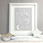 Moon Stars Personalised Baby Shower Guest Book Print, thumbnail 1 of 5