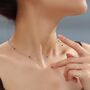 2mm Black Spinel Beaded Satellite Chain Necklace In Sterling Silver, thumbnail 4 of 12
