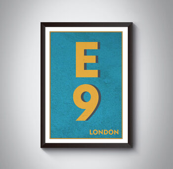 E9 Homerton Hackney London Typography Postcode Print, 5 of 10