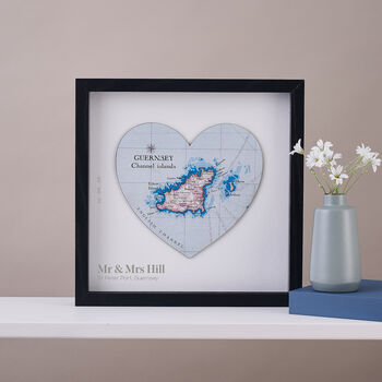 Personalised Map Location Heart Wedding Print Gift, 3 of 12