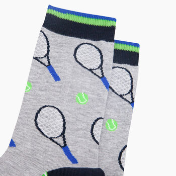 Tennis Bamboo Socks In Light Grey, 2 of 4