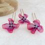 Pink And Purple Flower Hair Pins, thumbnail 3 of 9