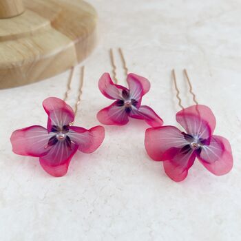 Pink And Purple Flower Hair Pins, 3 of 9