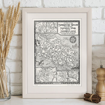Yorkshire Dales Map Hand Drawn Fine Art Print, 2 of 12
