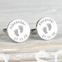 Personalised New Daddy 'Footprint' Cufflinks, thumbnail 4 of 6