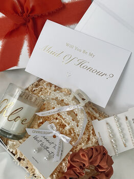 Personalised Bridesmaid Proposal Gift Box Rust, 2 of 4