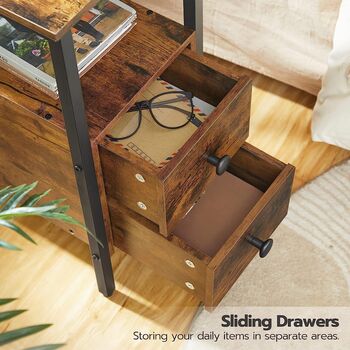 Narrow Side Table Bedside End Table Charging Station, 6 of 12