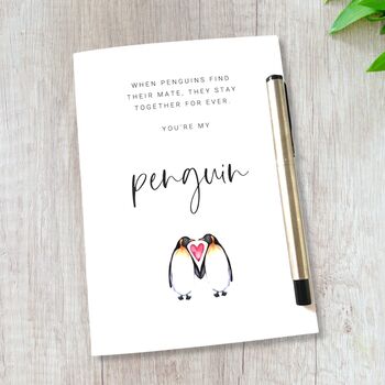 Anniversary Card Valentines Card You're My Penguin, 5 of 6