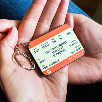 Personalised Train Ticket Retirement Keyring, 3 of 7