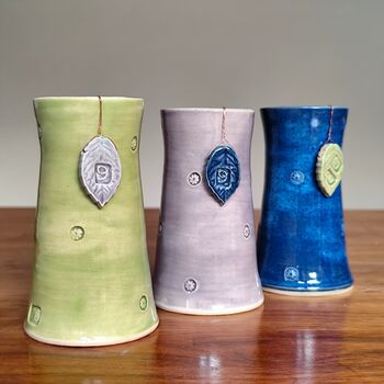 20th Birthday Anniversary Handmade Vase With Ceramic Tag, 4 of 9