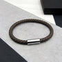 Men's Thick Woven Leather Bracelet, thumbnail 4 of 11