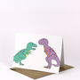 Dinosaur Engagement Greeting Card, thumbnail 3 of 4