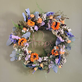 Personalised Funeral Dried Flower Wreath, 3 of 5