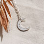 Personalised Name Crescent Moon Silver Necklace, thumbnail 1 of 10