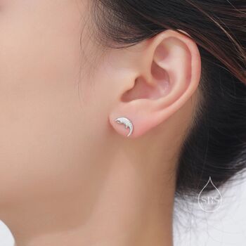 Sterling Silver Pangolin Stud Earrings, 2 of 12