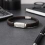Gifts For Him Personalised Men Leather Bracelet, thumbnail 2 of 8