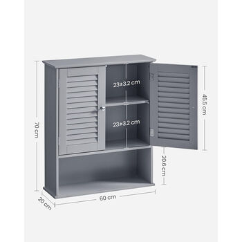 Wall Mounted Bathroom Cabinet With Double Doors, 2 of 5