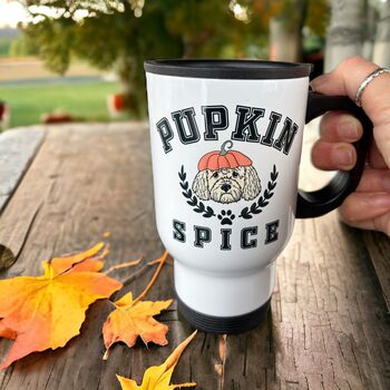 Personalised Pupkin Spice Dog Lover Travel Mug, 2 of 9