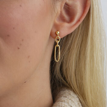 18ct Gold Plated Or Sterling Silver Chain Link Earrings, 2 of 7