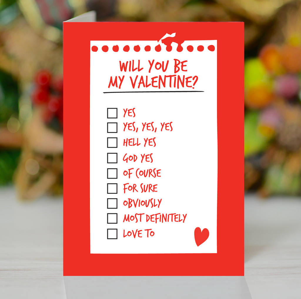  Will You Be My Valentine Card By Loveday Designs Notonthehighstreet