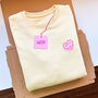 Yellow Pink Vintage Cake Valentine's Organic Sweatshirt, thumbnail 2 of 6