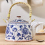 Blue Floral Ceramic Teapot With Infuser, thumbnail 1 of 7
