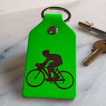 Cyclists Leather Key Ring, 4 of 12