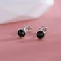 Sterling Silver Genuine Black Tourmaline Tiny Stud Earrings, thumbnail 1 of 9