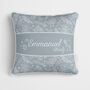 Personalised Blue Woodland Christmas Cushion, thumbnail 2 of 7