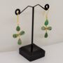 Emerald Gold Earrings, thumbnail 2 of 3