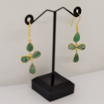 Emerald Gold Earrings, 2 of 3