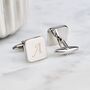 Personalised Classic Brushed Initial Cufflinks, thumbnail 1 of 5