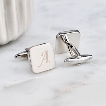 Personalised Classic Brushed Initial Cufflinks, 2 of 6