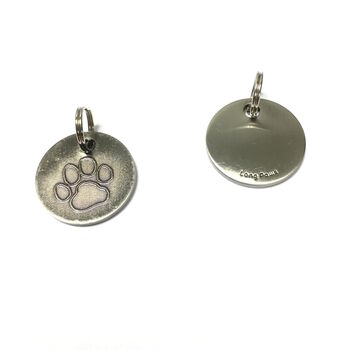 Personalised Antique Nickel Dog Tag Paw Design, 2 of 3