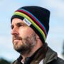 Uci Black Rainbow Stripes Beanie, thumbnail 2 of 2