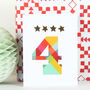 Mini Gold Star Number Four Card, thumbnail 1 of 5