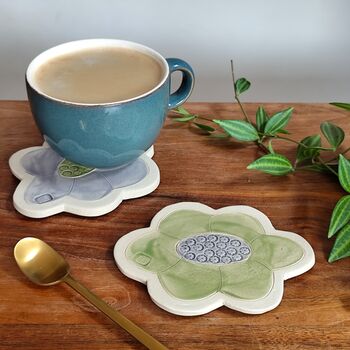 Flower Shaped Ceramic Coaster, 6 of 9