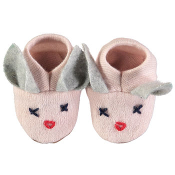 Handmade Recycled Cashmere Bunny Booties, 12 of 12
