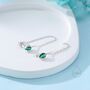 Tiny Emerald Green Droplet Cz Stud Earrings, thumbnail 3 of 12