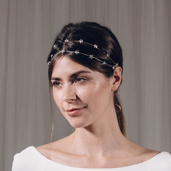 Star Swarovski Crystal Wedding Headband Hair Vine Star, 8 of 12