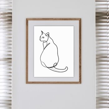 Sitting Cat Line Drawing Print, 2 of 3