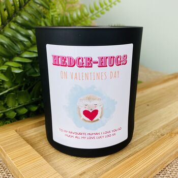 Personalised Hedgehog Valentines Gift Candle, 2 of 12