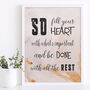 'Fill Your Heart' Inspirational Quote Typographic Print, thumbnail 2 of 5